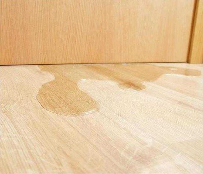 Water on hardwood flooring. 